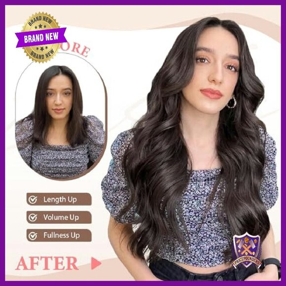 20-Inch Synthetic Clip-In Hair Extensions, 6-Piece Set, Heat-Friendly main image 5